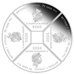 YEAR OF THE DRAGON Quadrant Set 4 x 1 Once Argent Monnaies 1 Dollars Tuvalu 2024