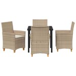 vidaXL Ensemble de salle à manger pour jardin 5 Pièces Beige polyrotin
