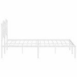 vidaXL Cadre de lit métal avec tête de lit blanc 140x190 cm