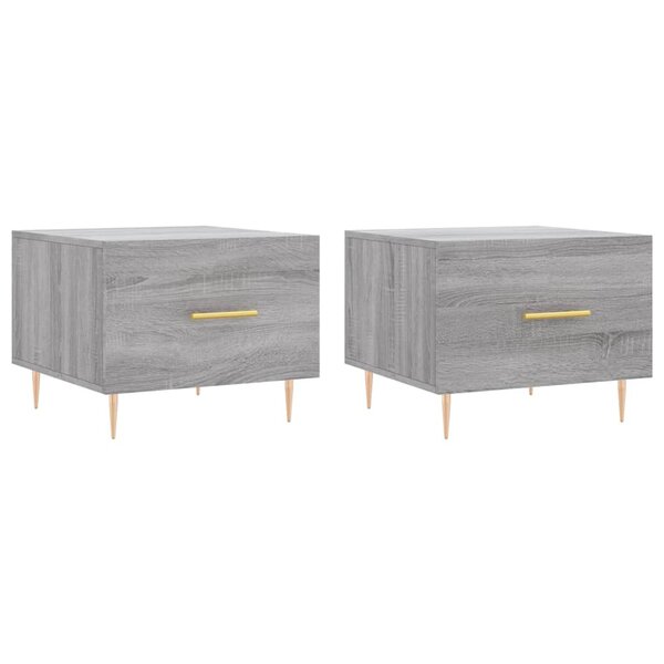 vidaXL Tables basses 2 Pièces sonoma gris 50x50x40 cm bois d'ingénierie