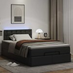 vidaXL Lit ottoman avec matelas & LED noir 120x190cm similicuir