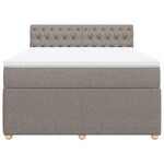 vidaXL Sommier à lattes de lit avec matelas Taupe 160x200 cm Tissu