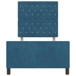 Cadre de lit vidaXL Bleu Foncé 90x190 cm Velours