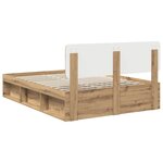 vidaXL Cadre de lit Chêne artisan 140 x 190 cm Pin massif