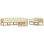 vidaXL Ensemble de canapés d'extérieur 6 Pièces Blanc et crème