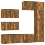 vidaXL Ensemble de meubles TV 6 Pièces Chêne fumé Bois d'ingénierie