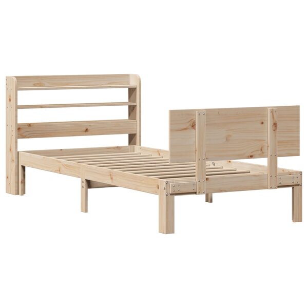 vidaXL Cadre de lit avec tête de lit 90x190 cm bois de pin massif
