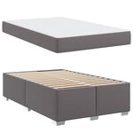 vidaXL Cadre de lit avec matelas Gris 120 x 190 cm tissu