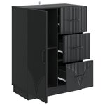 vidaXL Buffet avec tiroir Noir 66 x 34 5 x 87 cm Bois d'ingénierie
