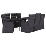 vidaXL Ensemble à manger de jardin avec coussins 9 Pièces noir