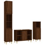 vidaXL Ensemble de meubles de salle de bain 3 Pièces Chêne marron
