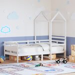 vidaXL Lit de jour avec toit sans matelas blanc 90x200 cm bois massif