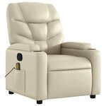 vidaXL Fauteuil inclinable de massage Crème Similicuir