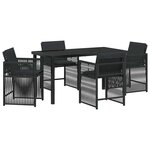 vidaXL Ensemble de salle à manger pour jardin 5 Pièces Noir polyrotin