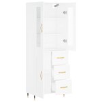 vidaXL Buffet haut Blanc 69 5x34x180 cm Bois d'ingénierie