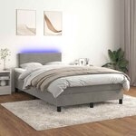 vidaXL Sommier à lattes de lit avec matelas LED gris clair 120x190 cm