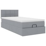 vidaXL Lit ottoman avec matelas et LED Gris clair 80x200cm tissu