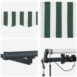 vidaXL Auvent Rétractable with Vert et blanc 450 × 300 cm tissu