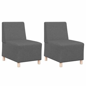 vidaXL Unité de Sofa Modulaire Sans Accoudoirs 2 Pièces Gris foncé