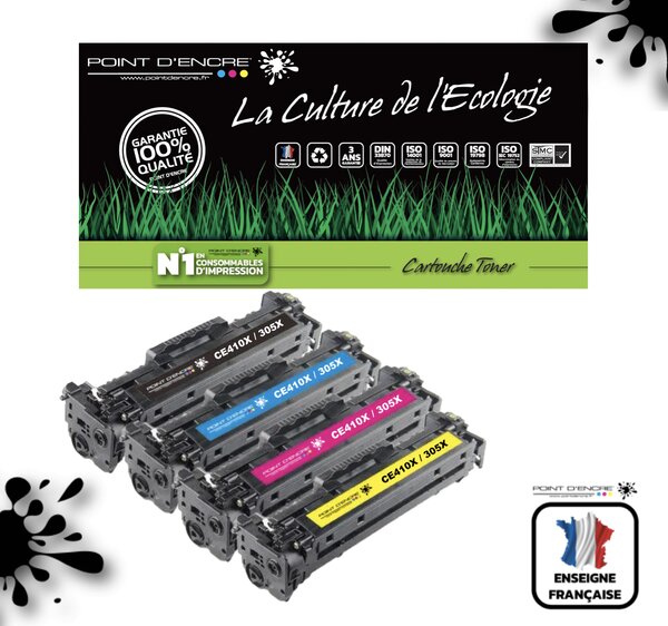 305X / CE410X - NOIR / CYAN / MAGENTA / JAUNE - Grande capacité
