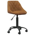 vidaXL Chaise de bureau Marron Velours