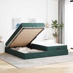 vidaXL Cadre de lit avec matelas avec matelas 2 Pièces Vert Velours