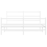 vidaXL Cadre de lit métal avec tête de lit/pied de lit blanc 150x200cm