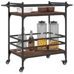 vidaXL Chariot de cuisine chêne marron 82x40x78 5 cm bois d'ingénierie