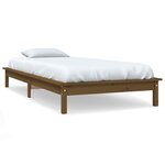 vidaXL Cadre de lit Marron miel 90x200 cm Bois de pin massif