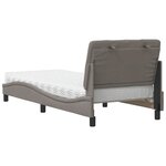 vidaXL Lit avec matelas taupe 90x200 cm tissu