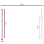 vidaXL Store latéral rétractable Sable 300 x 200 cm Polyester