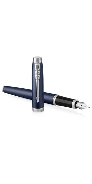 Stylo Plume Parker Laqué Bleu-vert Avec Capuchon Métal - Plume Moyenne, Occasion De Prestige