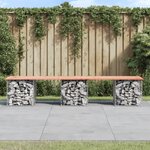 vidaXL Banc de jardin design gabion 203x44x42cm bois massif de douglas