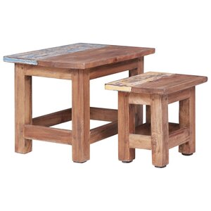 vidaXL Tables gigognes 2 Pièces bois d'acajou massif