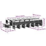 vidaXL Ensemble à manger de jardin 17 Pièces coussins noir résine tressée