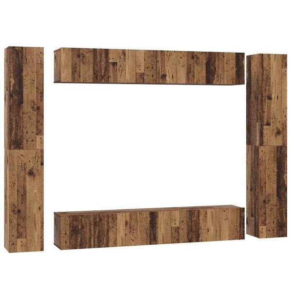 vidaXL Ensemble meuble TV 10 Pièces Bois Ancien Bois d'ingénierie