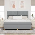 vidaXL Lit Box Spring avec Matelas Gris Clair Super King Tissu