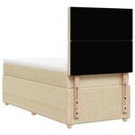 vidaXL Sommier à lattes de lit avec matelas Crème 90x200 cm Tissu