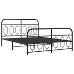 vidaXL Cadre de lit métal sans matelas avec pied de lit noir 150x200cm