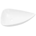 vidaXL Évier triangulaire Céramique Blanc 645 x 455 x 115 mm