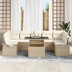 vidaXL Ensemble de canapé de jardin avec coussin 8 Pièces Beige et crème