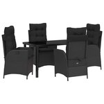 vidaXL Ensemble de salle à manger pour jardin 5 Pièces Noir polyrotin