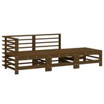 vidaXL Salon de jardin 3 Pièces marron miel bois de pin massif