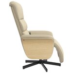 vidaXL Fauteuil inclinable de massage avec repose-pieds crème tissu