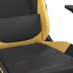 vidaXL Chaise de jeu de massage avec repose-pied Noir&Doré Similicuir