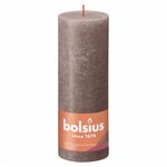 Bolsius Bougies pilier rustiques Shine 4 Pièces 190x68 mm Taupe rustique