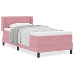 vidaXL Lit à ressorts avec matelas noir 100x200 cm en velours Rose