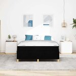 vidaXL Lit à ressorts avec matelas Blanc et Noir 140 x 190 cm tissu