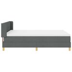 vidaXL Lit à ressorts avec matelas Gris foncé 190 x 140 cm Polyester
