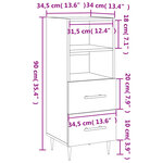 vidaXL Buffet Gris béton 34 5x34x90 cm Bois d'ingénierie